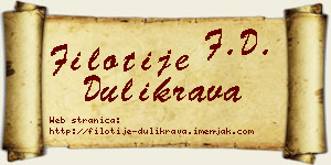 Filotije Dulikrava vizit kartica